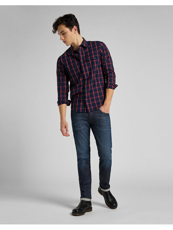 Lee Lee Jeansy Daren Zip Fly Niebieski Straight Leg