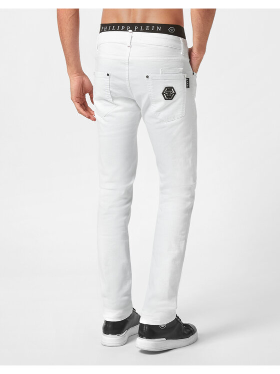 PHILIPP PLEIN PHILIPP PLEIN Jeansy 541 Biały Straight Leg