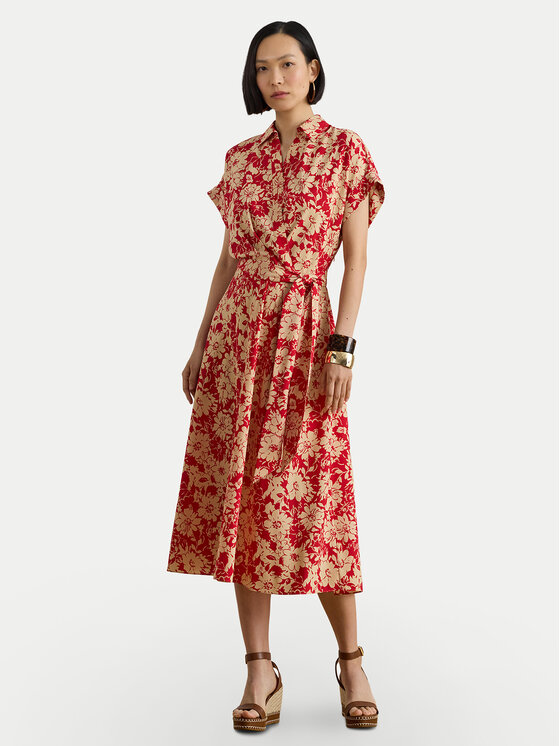 LAUREN RALPH LAUREN Rochie tip cămașă 200P08692001 Roșu Regular Fit