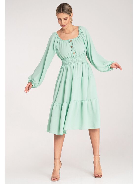 FIGL FIGL Sukienka codzienna M1169 Zielony A-Line Fit