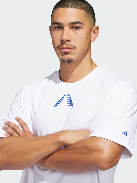 adidas adidas Koszulka techniczna 155365 Biały Loose Fit