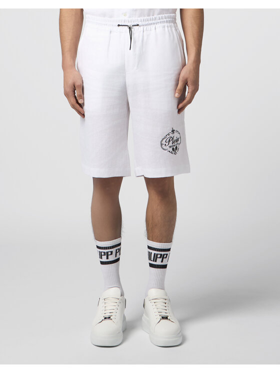 PHILIPP PLEIN PHILIPP PLEIN Szorty materiałowe 30490 Biały Regular Fit