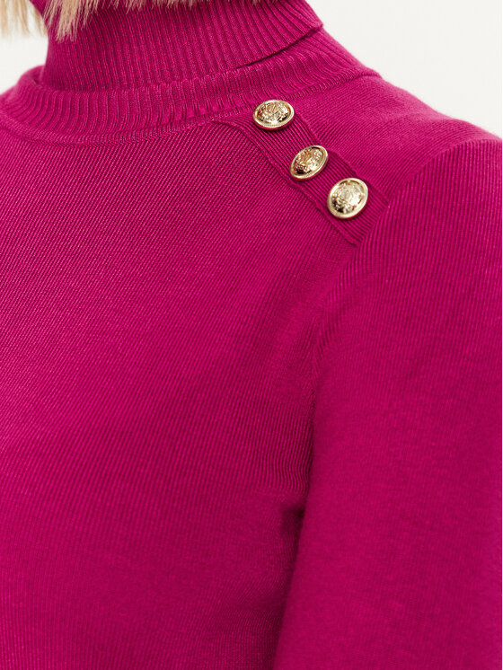 Morgan Morgan Pletena obleka 232-RMCLAP Roza Slim Fit