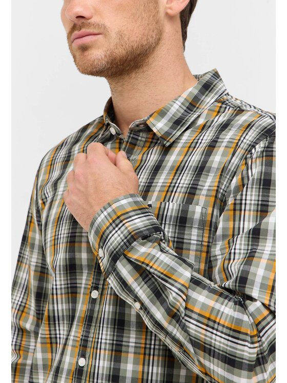Mustang Mustang Koszula Style Chester Poplin Zielony Regular Fit
