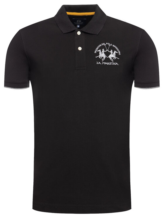 La Martina La Martina Polokošeľa CCMP01 PK001 Čierna Regular Fit