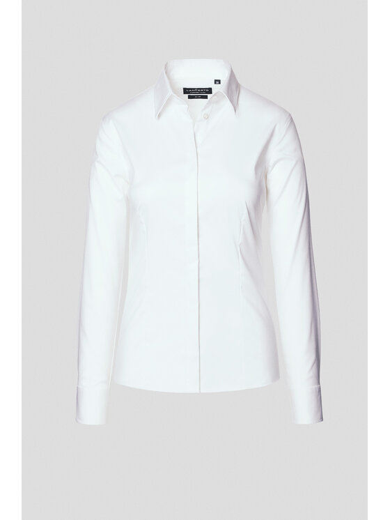 Lancerto Lancerto Koszula Koszula Damska Biała z Bawełną Celebrian Slim KO073224000070 Biały Slim Fit