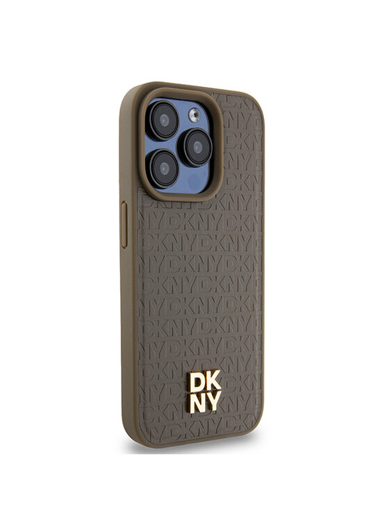 DKNY DKNY Etui na telefon Apple iPhone 15 Pro Brązowy