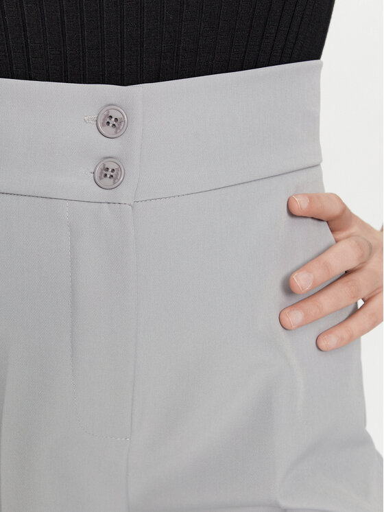 Maryley Maryley Kalhoty z materiálu 24EB680/43LU Šedá Wide Leg