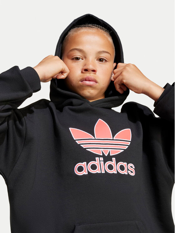 adidas adidas Majica dugih rukava Trefoil JV8650 Crna Loose Fit