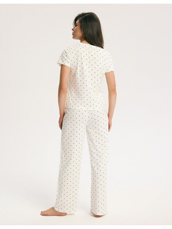 Esotiq Esotiq Piżama 45651 Biały Regular Fit