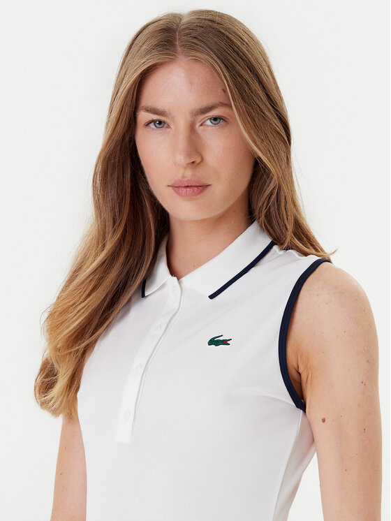 Lacoste Lacoste Tenisové šaty EF8582 Bílá Slim Fit
