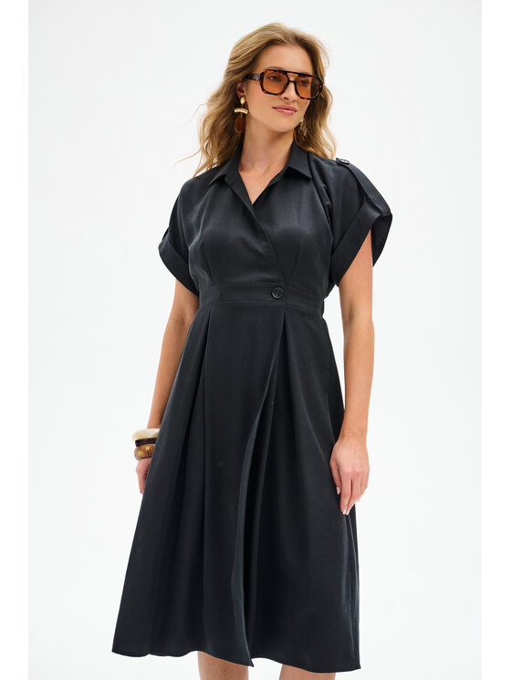 blue shadow blue shadow Sukienka codzienna Alva-3 Czarny Regular Fit