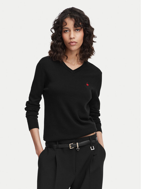 Beverly Hills Polo Club Pulover P-SS26W-M536563 Negru Regular Fit