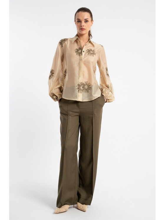 CLICK CLICK Πουκάμισο 10-6842 Χακί Relaxed Fit