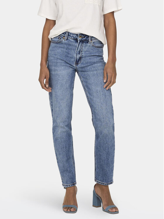 ONLY ONLY Jeansy Emily 15195573 Modrá Straight Fit