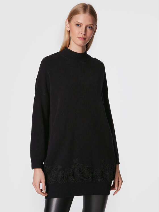 Ermanno Firenze Trikotažinė suknelė Q002EP1 Juoda Regular Fit
