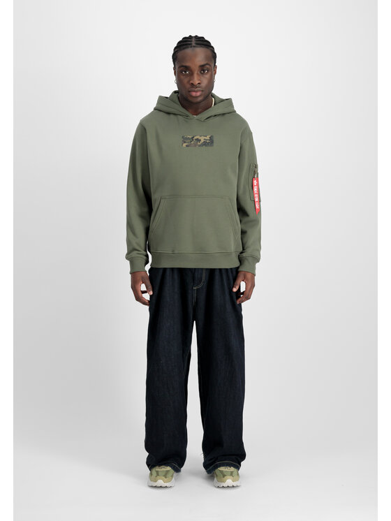 Alpha Industries Alpha Industries Bluza Camo Panel Hoodie Zielony Regular Fit