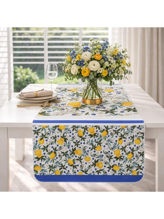 Roseberry Home Roseberry Home Obrus w cytryny Limoncello Niebieski