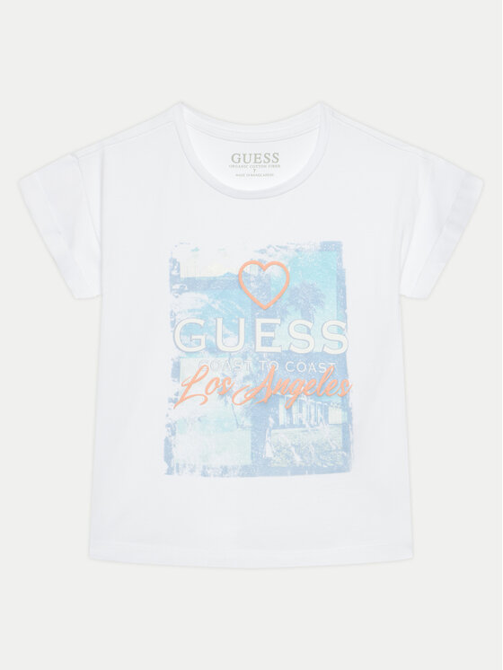 Guess T-krekls J4GI08 K6YW4 Balts Regular Fit