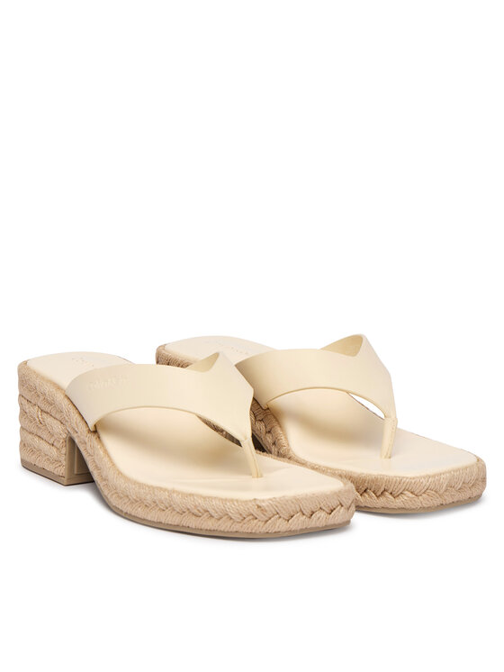Calvin Klein Calvin Klein Infradito Block Heel Espa 50 Thong Lth HW0HW02902 Beige