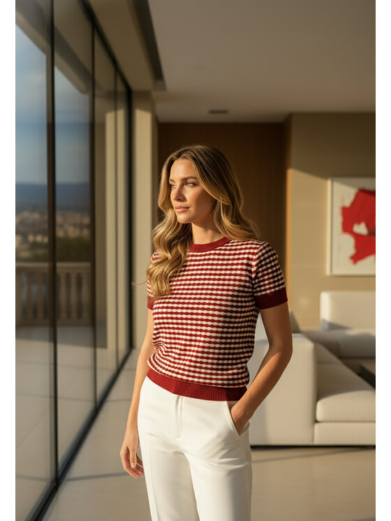 FIGL FIGL Sweter M1266 Czerwony Regular Fit