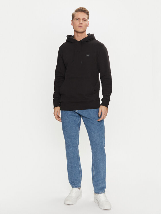 Calvin Klein Jeans Calvin Klein Jeans Bluza Woven Label Hoodie J30J327113 Czarny Regular Fit