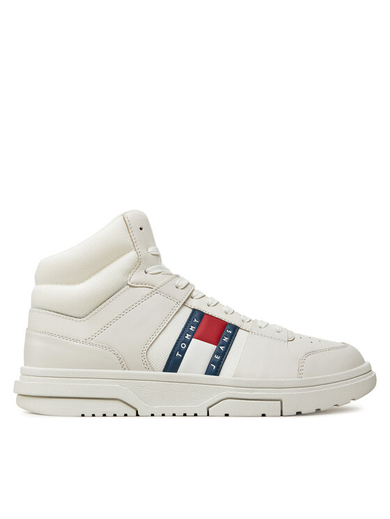 Tommy Jeans Snīkeri The Brooklyn Mix Mat Mid EM0EM01458 Balts