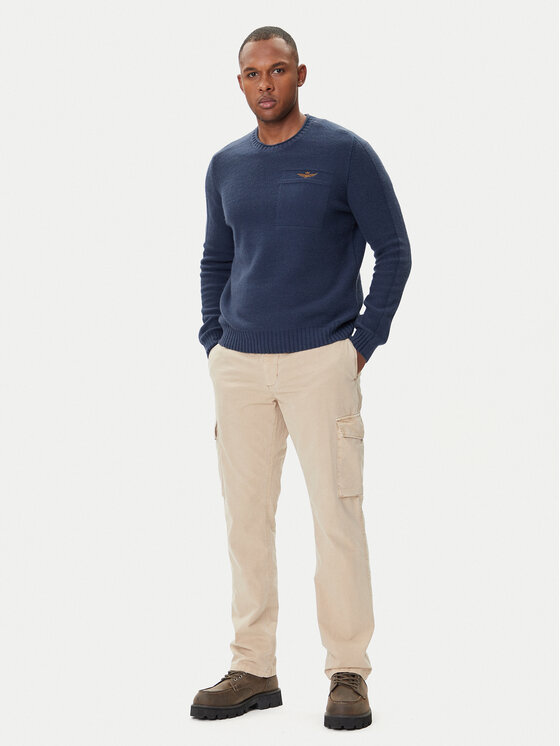 Aeronautica Militare Aeronautica Militare Džemper 252MA1586UL00904 Tamnoplava Regular Fit
