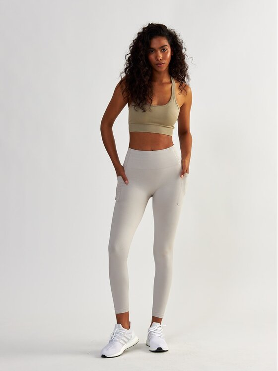 Legginsy, rozmiar XL, Szare, z Kieszeniami Lift Me Up