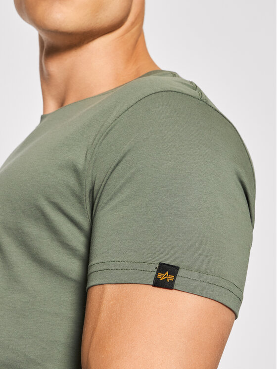 Alpha Industries Alpha Industries T-Shirt Basic 100501 Zielony Regular Fit