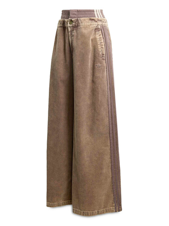 adidas adidas Kalhoty z materiálu Corduroy Sst KD8782 Hnědá Wide Leg