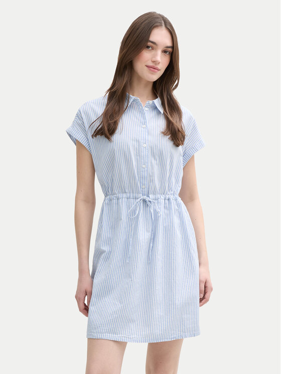 Tom Tailor Denim Tom Tailor Denim Košilové šaty 1045766 Modrá Regular Fit