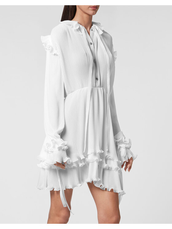PHILIPP PLEIN PHILIPP PLEIN Večerné šaty 2415 Biela Fitted Fit