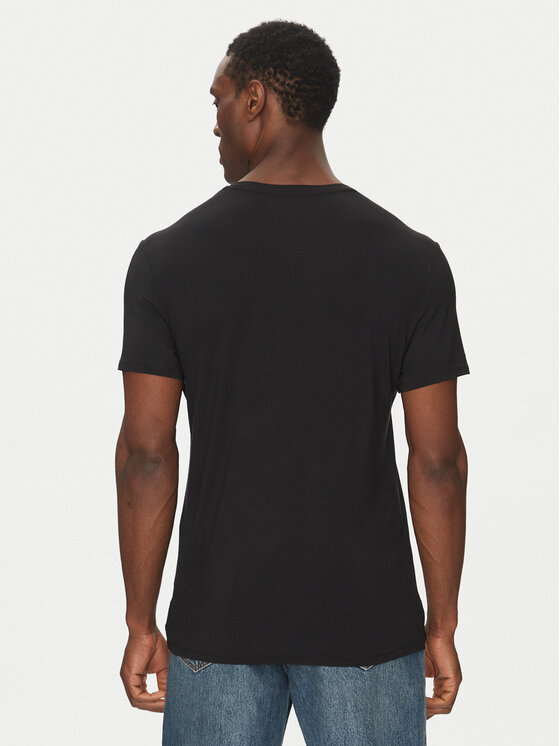 Calvin Klein Underwear Calvin Klein Underwear Majica Henley LV00NM2803 Črna Regular Fit