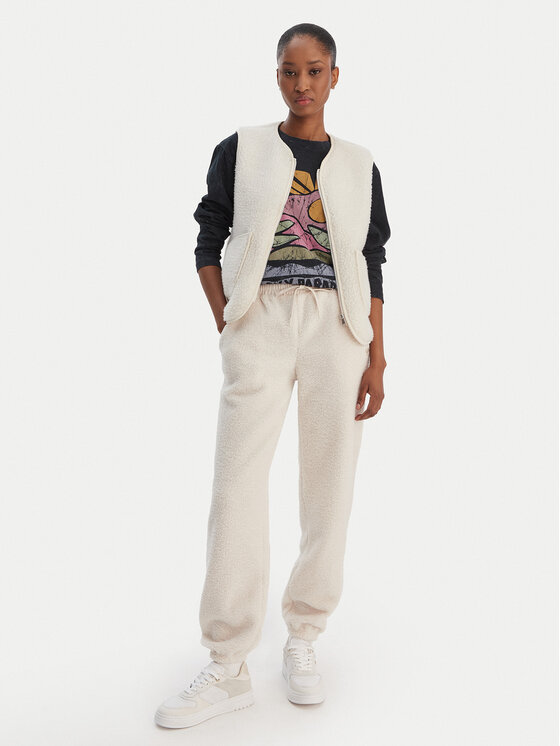 Roxy Roxy Pantaloni da tuta Waves Of Warmths ERJNP03674 Écru Regular Fit