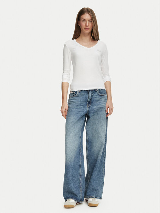 Guess Jeans Guess Jeans Megztinis W6BI56 K6890 Šviesiai pilka Slim Fit