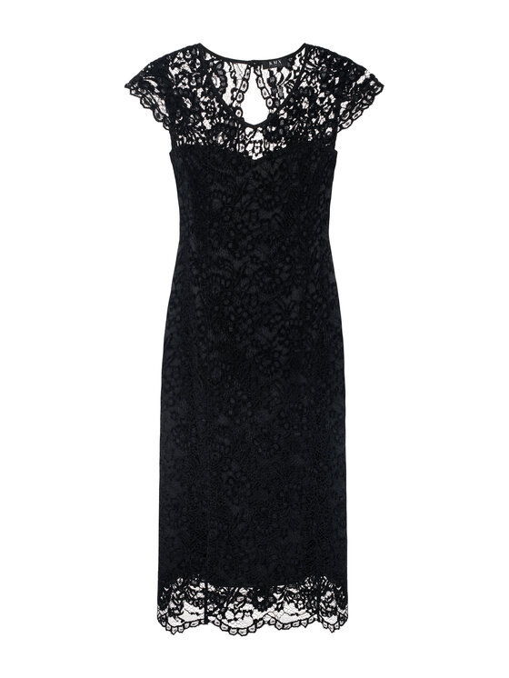 KMX KMX Sukienka wieczorowa 920380007 Czarny Flare Fit
