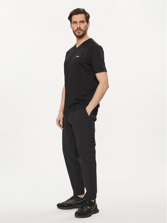 BOSS Boss Hlače iz tkanine T_Urbanex-CargoLight 50508339 Črna Tapered Fit