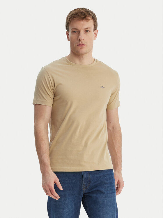 Gant Tricou Shield 2003185 Bej Slim Fit