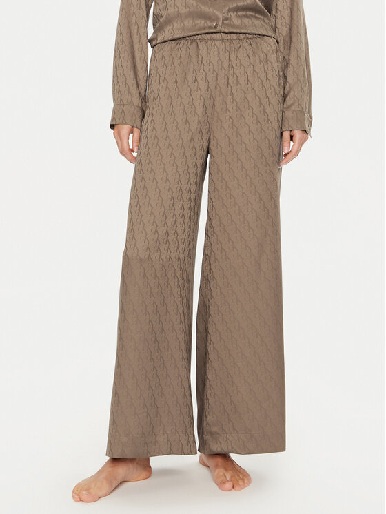 Calvin Klein Calvin Klein Pyžamové kalhoty 000QS7304E Hnědá Relaxed Fit