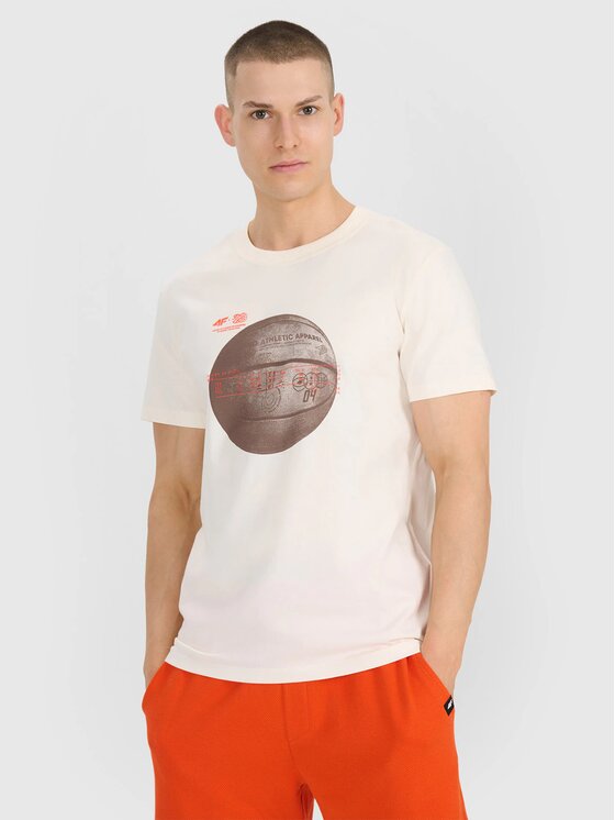 4F 4F T-Shirt BASKET Λευκό Regular Fit