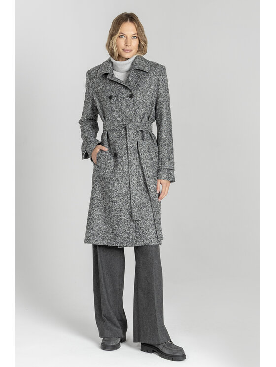Deni Cler Milano Deni Cler Milano Płaszcz W-DC-8061-E5-C6-96-1 Szary Regular Fit