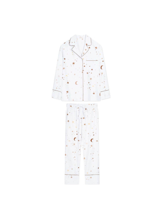 White pocket White pocket Piżama satynowa Biały Regular Fit