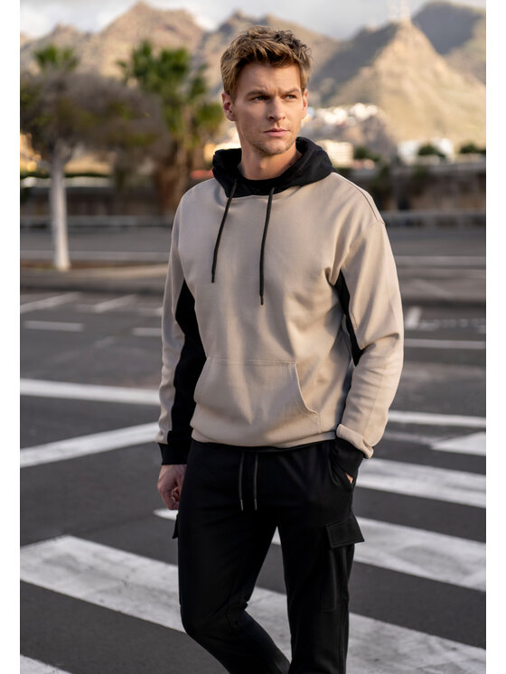 Volcano Volcano Bluza B-BLOCK Beżowy Regular Fit