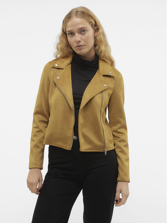 Vero Moda Vero Moda Geacă din imitație de piele Jose 10300938 Maro Regular Fit