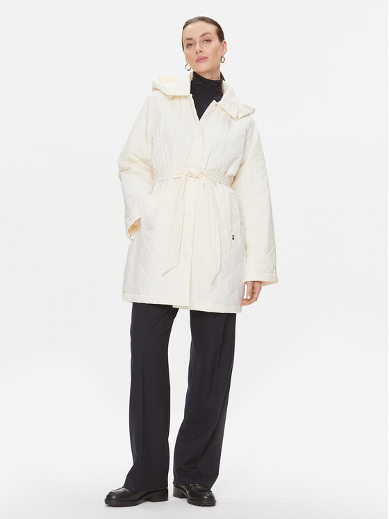 Tommy Hilfiger Tommy Hilfiger Átmeneti kabát WW0WW40469 Ekru Relaxed Fit