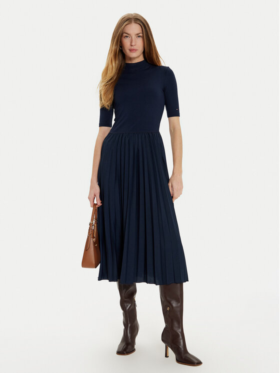 Tommy Hilfiger Tommy Hilfiger Kasdieninė suknelė WW0WW44429 Tamsiai mėlyna Slim Fit