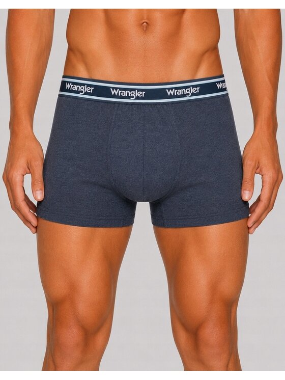 Wrangler Wrangler Bokserki Marris 3 Pack Cotton Elastane Trunks Niebieski