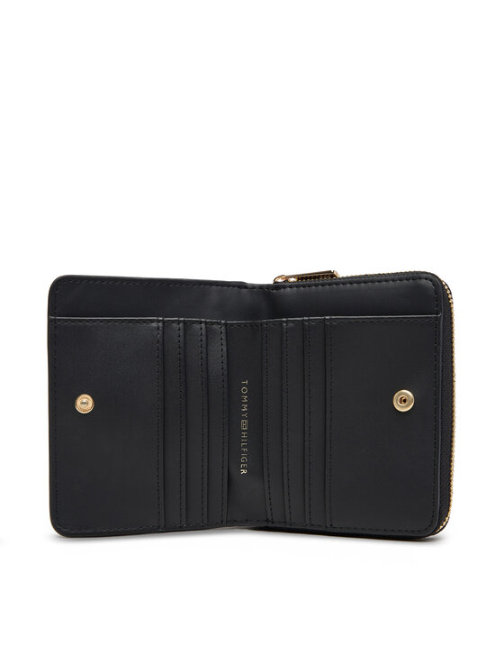 Tommy Hilfiger Tommy Hilfiger Ženska denarnica Th Icon Med Za Flap Mono AW0AW17743 Črna