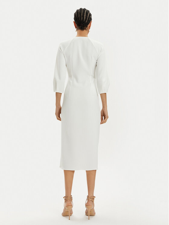 Nissa Nissa Коктейлна рокля RZ14824 Бял Regular Fit